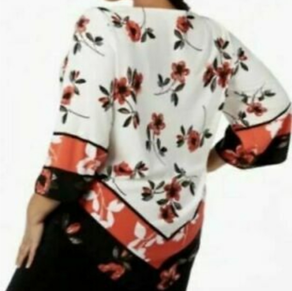 New ALFANI Womens Large Floral Assymetric Blouse - Picture 3 of 8